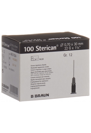 Sterican Nadel 22G 0.70x30mm schwarz – 100 Stück | Präzise & Sicher